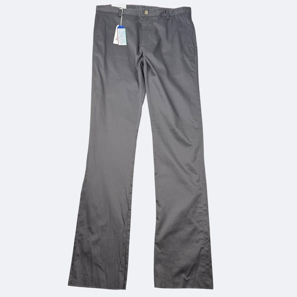 Southern Tide Channel Markers Pants Mens 34xUNF Gray Stretch Chino Unhemmed